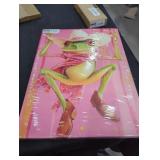 Frog in cowboy hat canvas photo