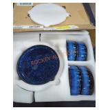 12PC Dinnerware Set, Blue/Black