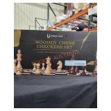 Wooden Chess & Checkers Set