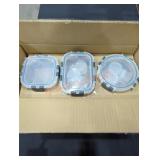 Glass Bottom Storage Container w/ Plastic Lids