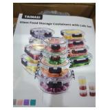 Glass food storage containers with lids set