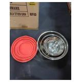 Assorted Size Metal Mixing Bowl w/ Lid Set