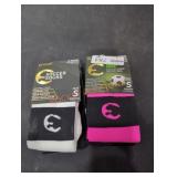 (2)Assorted Procat 2PK Soccer Socks, Size: Youth