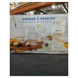 16pc Glass Drinking Set