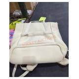 White backpack tote