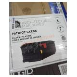 Patriot large black plastic post mount mailbox
