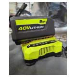 Ryobi 40v 8 ah battery and charger