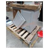 36" Grey Vanity with White Top (Damaged)