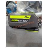 Ryobi 40v 8 ah battery and charger