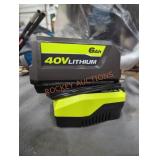 Ryobi 40v 6 ah battery and charger