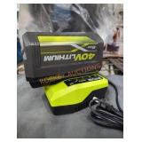 Ryobi 40v 6 ah battery and charger