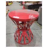 Red Metal Garden Stool