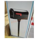 Satin black galvanized steel mailbox & post kit
