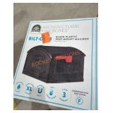 Black plastic post mount mailbox