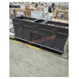 72" gray bathroom vanity base