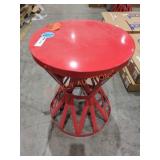 Red Metal Garden Stool