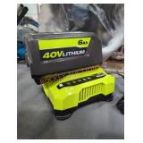 Ryobi 40v 6 ah battery and charger