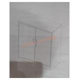 White metal storage cabinet