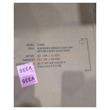 Blackened Bronze Floor Lamp With Glass Shade