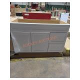 48" x 33.75" x 20.5" White Vanity Without Sink Top