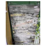 (2) Black, White and Yellow Abstract Wall Art