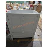 30" gray bathroom vanity base