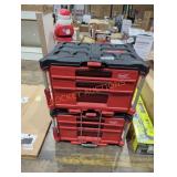 2 Milwaukee packout 3 drawer organizers