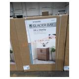 24" Walnut Vanity With Sink Top