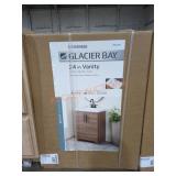 24" Walnut Vanity With Sink Top