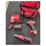 Milwaukee M18 1/2" Impact Wrench & 3/8" Ratchet