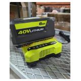 Ryobi 40v 6 ah battery and charger