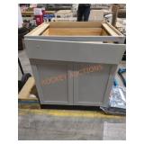 30" x 34.5" x 24" Grey Base Cabinet