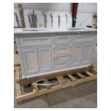 60" x 35" x 19" Vanity With Damaged Sink Top
