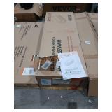 Dark Grey Storage Bench with White Cushion