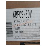9" Base Cabinet Dove Gray