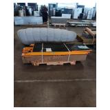 Six foot tall yellow scaffolding,  5 tier wire