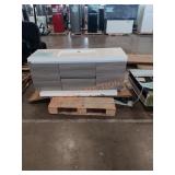 5ft gray vanity with white top