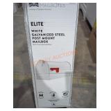Elite white galvanized steel post mount mailbox