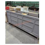 Gray 72" bathroom vanity base
