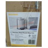 Stylewell 5l stainless steel round step can