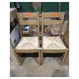 (2) Hamlin Natural Woven Dining Chairs in Patina