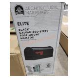 Black Galvanized Steel Post Mount Mailbox