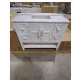 White Vanity w/ Top 43" x 22" x 35.5"