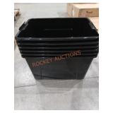 (6) Storage Totes with Lids (DAMAGED)