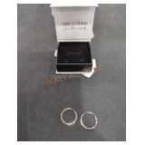 Cate & Chole Silver Gemstone Hoop Earrings