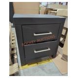 2 drawer nightstand black