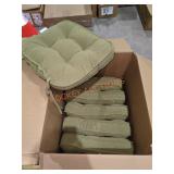 (6) Olive Tie-On Chair Cushions