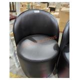 Black leather swivel chair