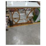 Turella 39.4" White Rectangle Wood Console Table