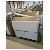 30" x 24" x 34.5" White 3 Drawer Base Cabinet
